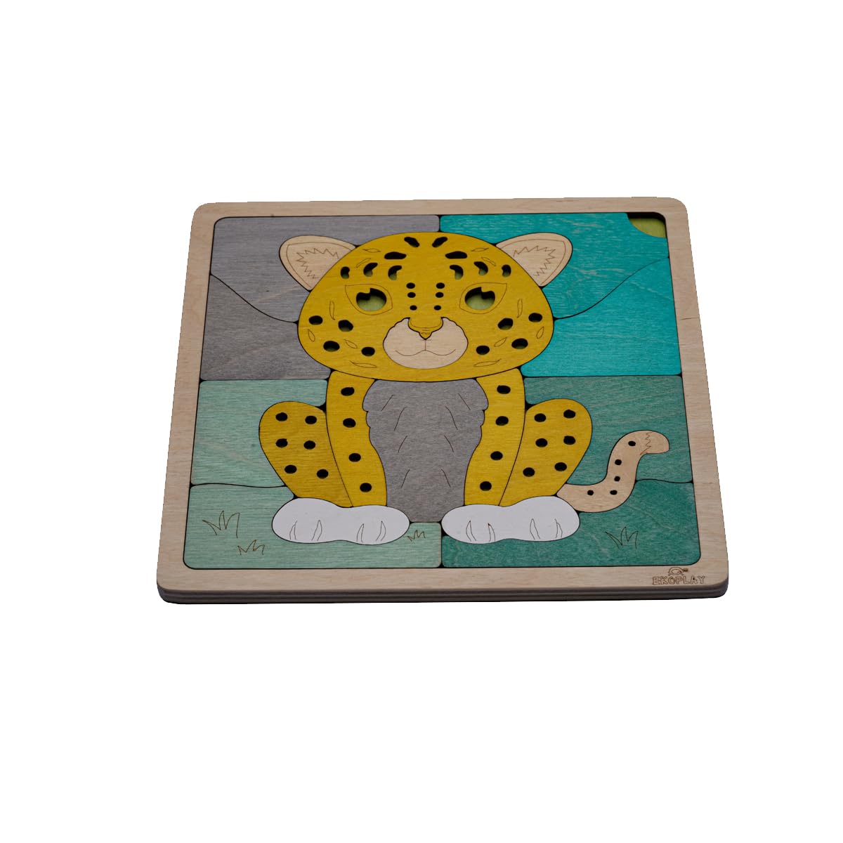 Amur Leopard Wooden Puzzle | 20 Pieces Jigsaw Puzzle | Endangered Animals For Kids 3 Years And Above