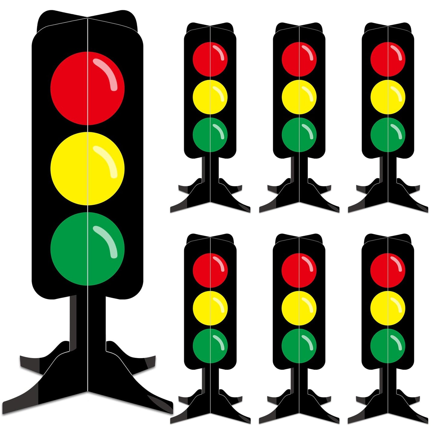 Weekgrat 6 Pcs Traffic Light Racing Car Party Centerpieces 3D Cardboard Traffic Light Fast One Birthday Decorations for Racing T