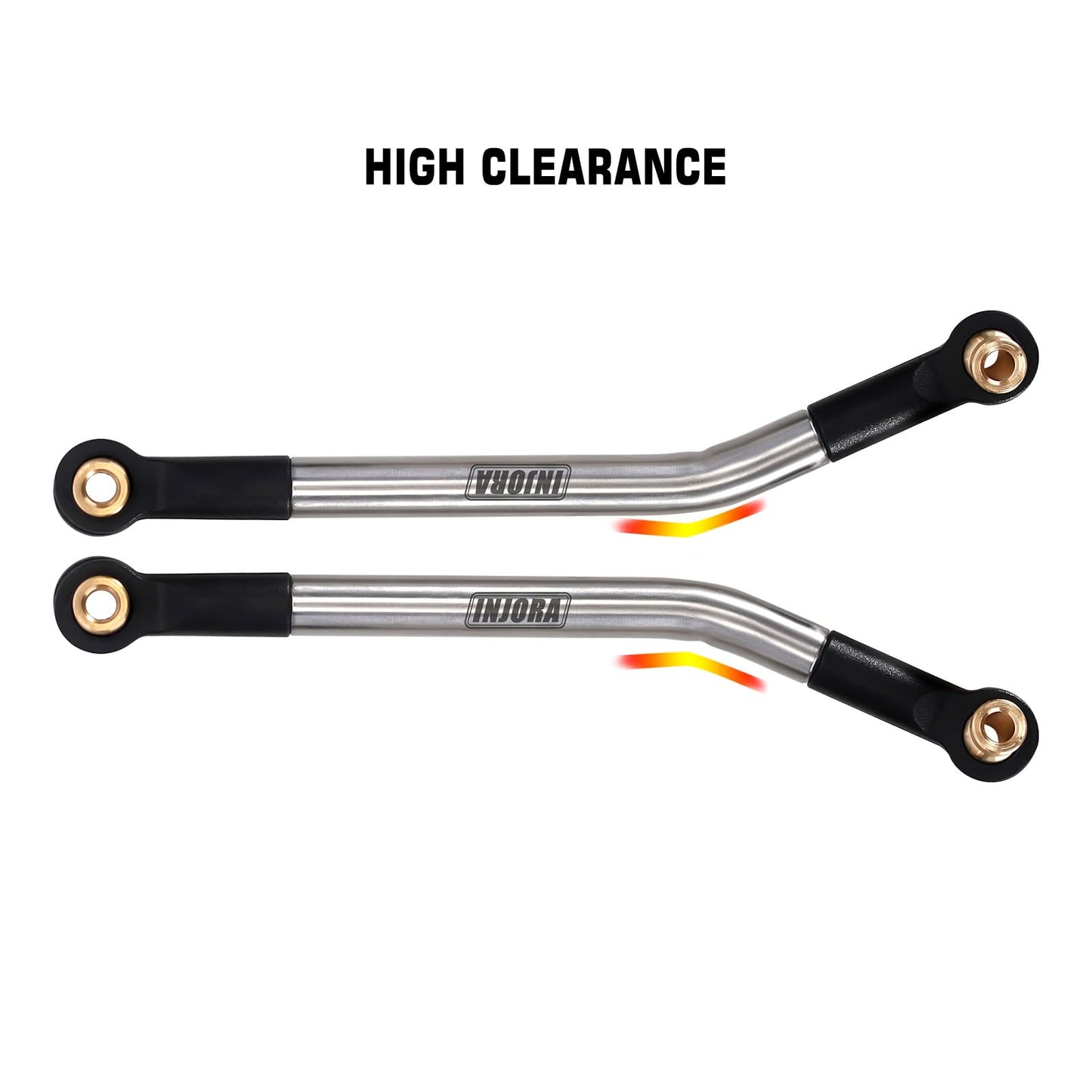 INJORA High Clearance Links Set - Stainless Steel Chassis Links for 1/18 RC Crawler FMS FCX18 LC80 Upgrade