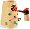TOP BRIGHT Montessori Woodpecker Worm Toy - Magnetic Bird Feeding Game for Kids Age 2-4, Multicolor, Fine Motor Skills Development