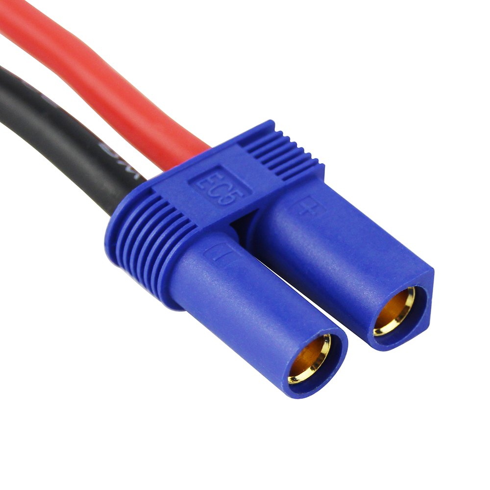 OliYin 3pcs Male Deans T-Plug to Female EC5 Losi Connector Adapter with 14awg 1.96inch Wire for Brushless LiPO Battery(Pack of 3