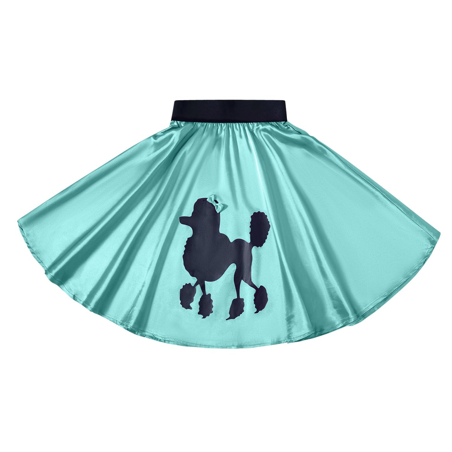Inbakjade Girls Poodle Skirt 50S Costume Accessories Glasses, Scarf, Headband For Kids Halloween Costume(Blue,6-8T)