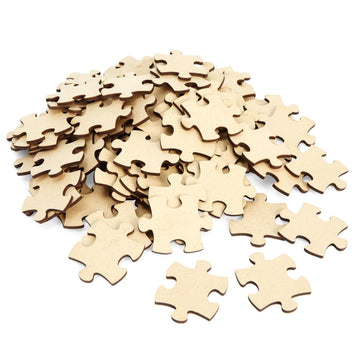 Juvale 100 Blank Wooden Puzzle Pieces For Crafts, Diy Art Projects, 1.9X1.6'' Unfinished Freeform Jigsaw Wood Puzzle To Draw On