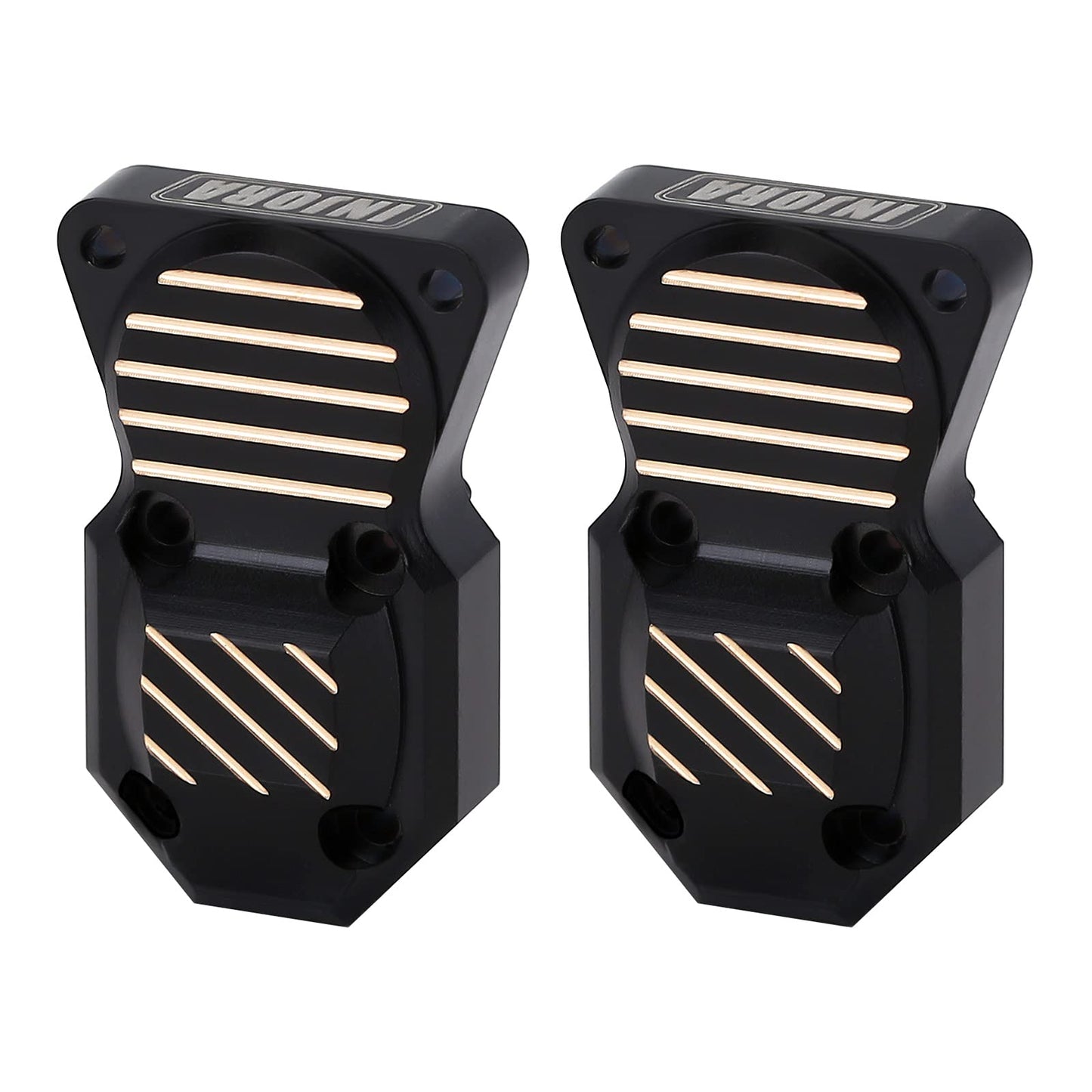 INJORA Brass Diff Cover for Front and Rear Axles Black Coating Finish Upgrades Parts for 1/24 RC Crawler Car Axial AX24 SCX24 90