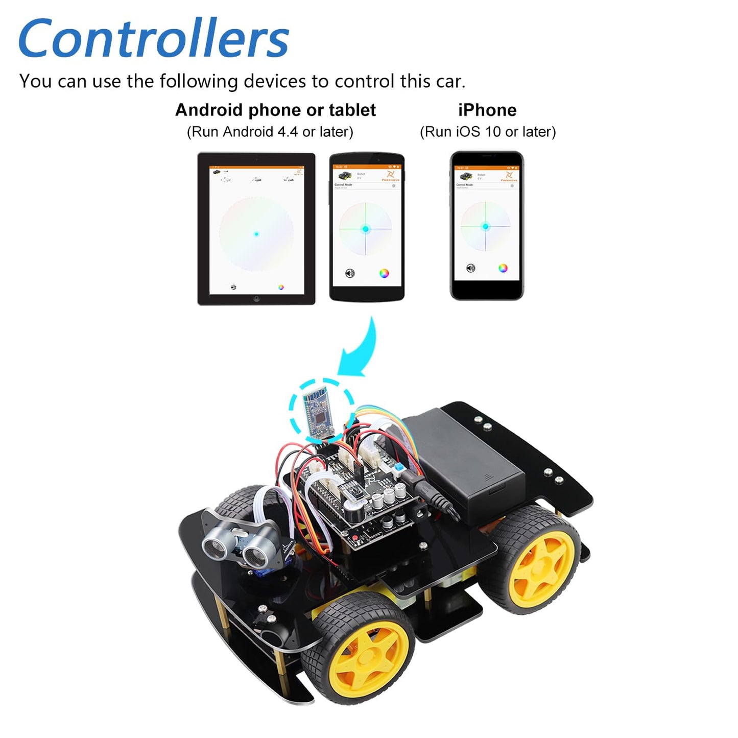 Freenove 4Wd Car Kit (Compatible With Arduino Ide), Line Tracking, Obstacle Avoidance, Ultrasonic Sensor, Wireless Control Motor