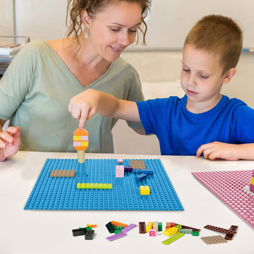 Lekebaby 8 Pack Classic Baseplates Building Base For Building Bricks, 10' X 10' Building Boards - 100% Compatible With Major Brands, Macaron