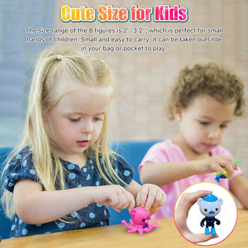 Sinteta Chanecall Action Figures Toy, 8 Pcs Cake Topper Figures Decorations, Mini Animals Figurines Playset, Ocean Educational T