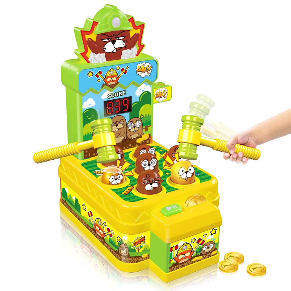 Vatos Whack Game Mole, Mini Electronic Arcade Game With 2 Hammers, Pounding Toys Toddler Toys For 3 4 5 6 7 8 Years Old Boys Gir