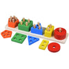 Smoneo Wooden 20 Pc - 5 Shape Sorting & Stacking Sorter Toys Early Educational Geometric Blocks Puzzles For 1-3 Years Old Age Ki