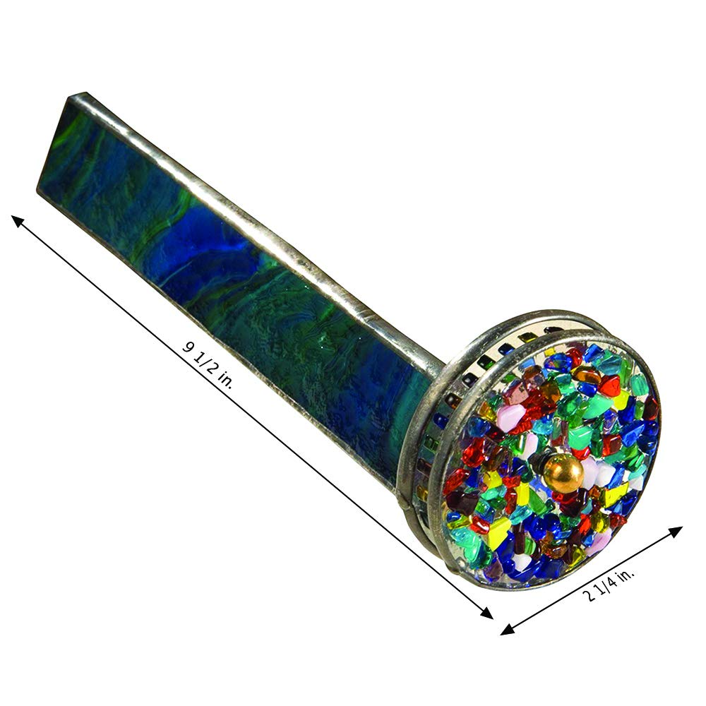 J Devlin Kal 106 Green Stained Glass Kaleidoscope With Two Wheels Gift For Dad Father'S Day