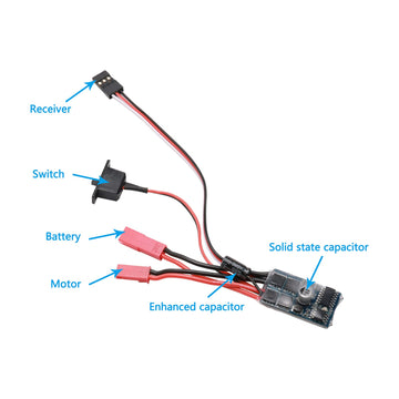 10A Brushed ESC Motor Speed Controller Two Way No Brake RC Car ESC for 1/16 1/18 Car Boat Tank