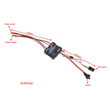 DKKY RC Brushed ESC 40A - Electric Speed Controller for 1/16 1/18 1/24 RC Crawler, Model DKKY-020, Compatible with SCX