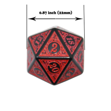 SmartDealsPro 10-Pack Retro 26mm Large 20 Sided Dice D20 Polyhedral Dice for DND RPG MTG Table Game(Retro Red)