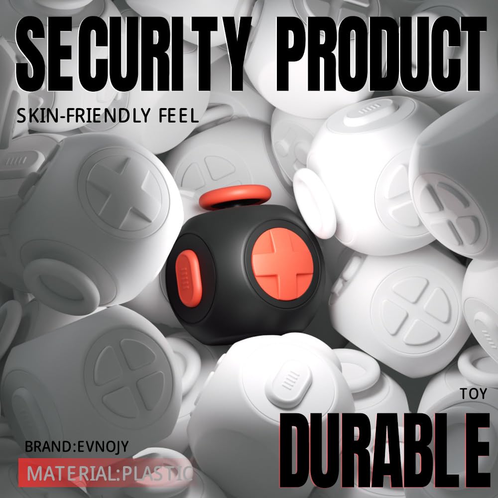 Fidget Toys Fidget Blocks Fidget Pads Stress Fidget Block Twisty Fidget Toy Cube Anxiety Toy Infinite Cube (Black Red)