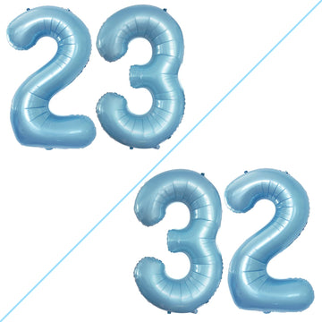 Goer Number 23 Balloons For 23Rd Birthday Party Decorations,42 Inch Jumbo Foil Helium 32 Balloons For 32Nd Birthday Party Decoration (Light Blue)