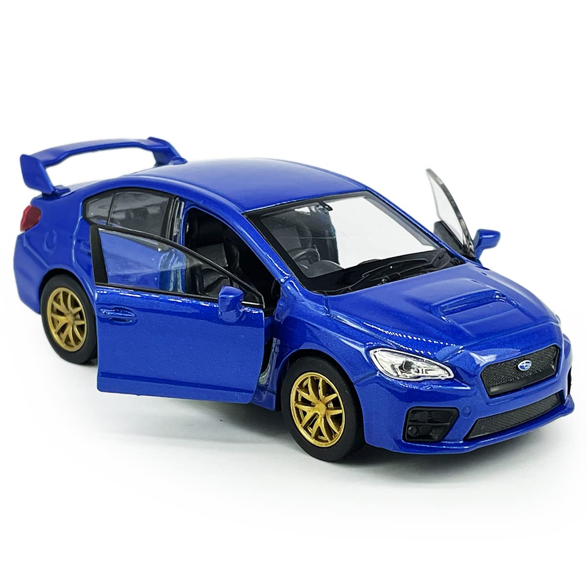 Impreza WRX STI Toy Car Racing Sports Diecast Model Car 1/36 Scale Metal Pull Back Vehicle, Doors Open, Zinc Alloy Casting, Boys