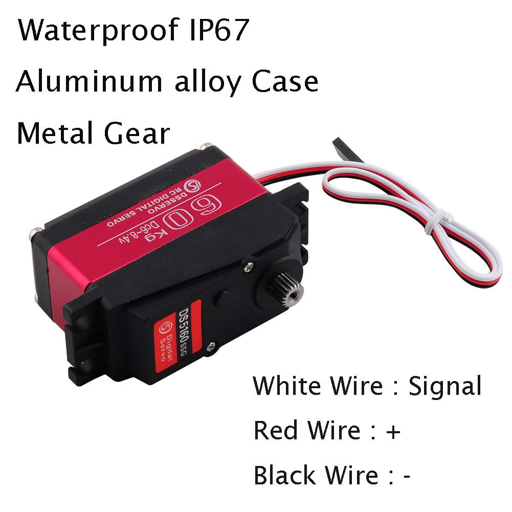 Wishiot DS5160SSG 60kg Servo RC Digital Servo DC6-8.4V Metal Gear Large Torque High Speed IP67 Waterproof Servo 270 Degree with