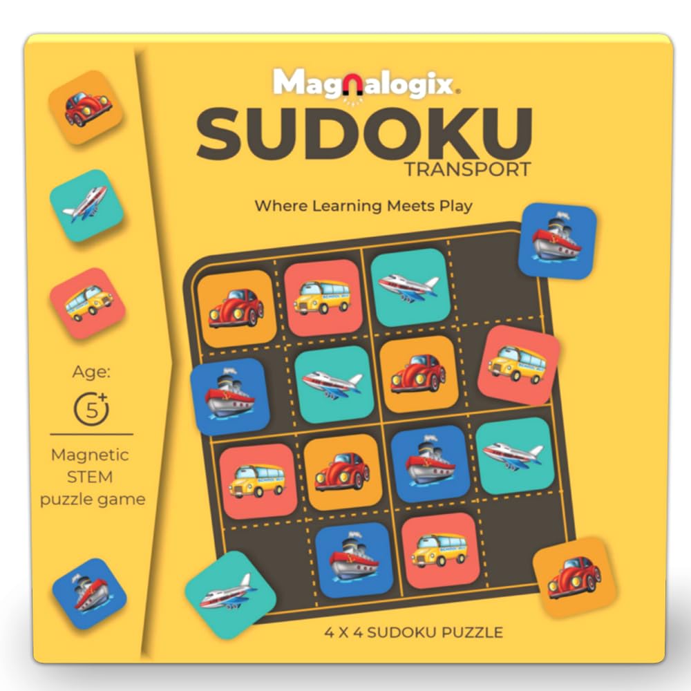Pelikas Toyz Magnetic Sudoku Puzzle For Kids 5-7 Years - Travel Games For Kids Ages 4-8 - Educational Brain Teaser Puzzle - Tran