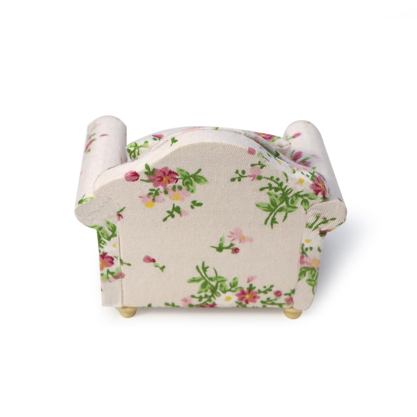 Dollhouse Couch With Pillow 1 12 Scale Miniature Sofa Arm Chair Living Room Furniture Wooden Fabric Frame Single Reading Chair Artificial House Room Scene Decoration (Pink)