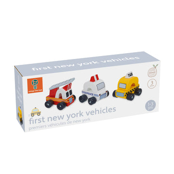 Orange Tree Toys New York Vehicles | Hand Painted Colorful Wooden Toy for Toddlers Age 12m+, Sustainably Made, Set of 3