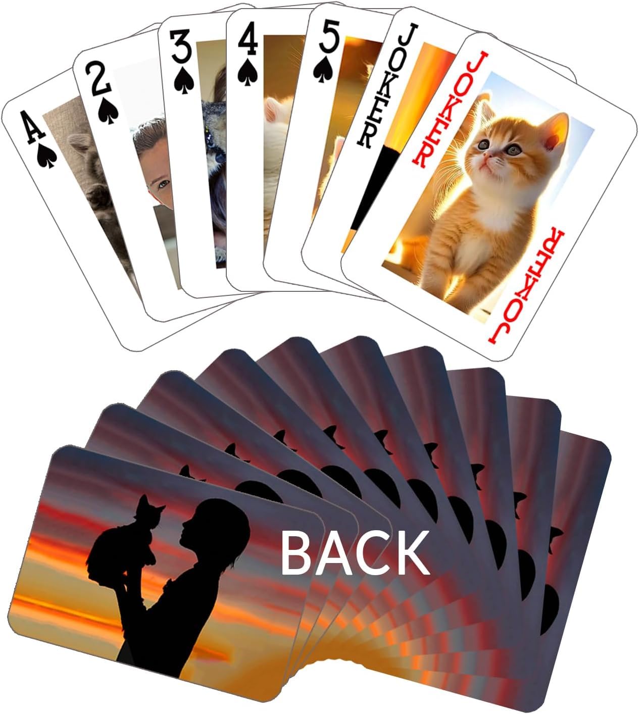 KOMVIOO Personalized Photo Playing Cards, Custom Deck with Your Image for Parties, Weddings,and More (Standard 16 Photos)