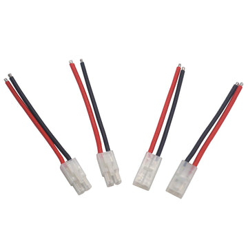 Vgoohobby 4Pairs Adapter Compatible with Tamiya Style Plug Male Female Connector w/10cm 14AWG Silicon Wire Cable for RC Car Lipo