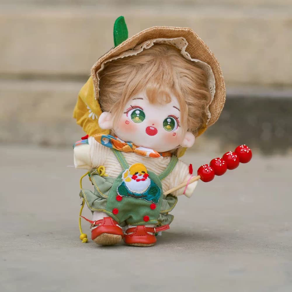 Niannyyhouse 20Cm Plush Doll Green Eyes Girl Humanoid Stuffed Body No Attribute 8' Normal Body Wearable Clothing Dress Up Gifts (A-12-Without Skeleton)