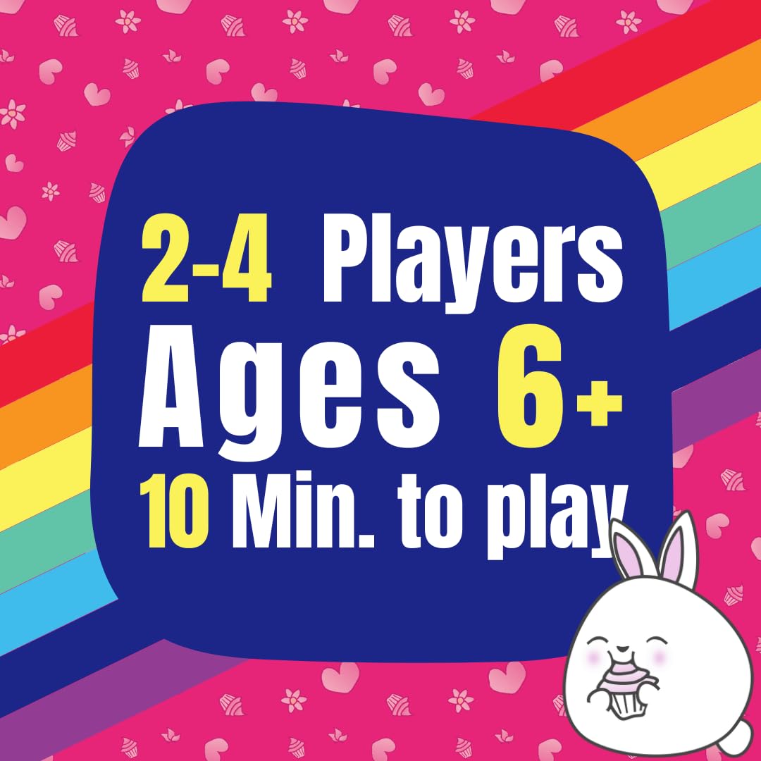 Rainbow Bunny Bop Card Game | Quick & Colorful Travel And Family Games For Kids And Adults | 2-4 Players