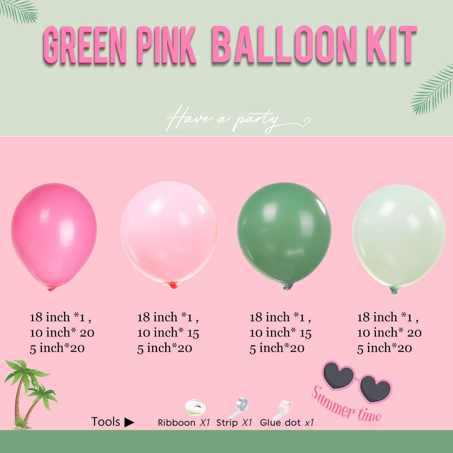 Pink and Green Balloon Arch Garland Kit 154pcs Sage Green and Pastel Pink Balloons for Girls baby in bloom Baby Shower Woodland
