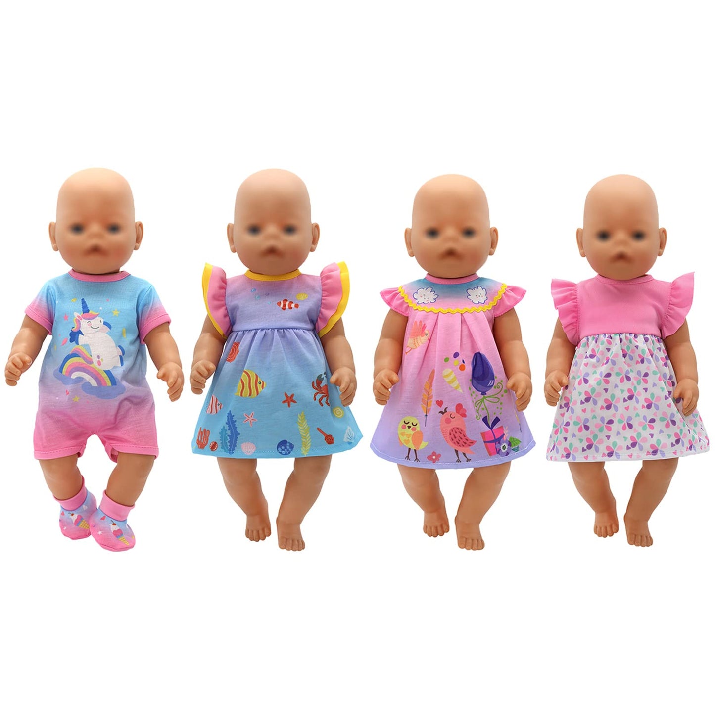 4 Pack Doll Clothes For 13-16 Inch Dolls, Dress For 13-16 Inches Dolls
