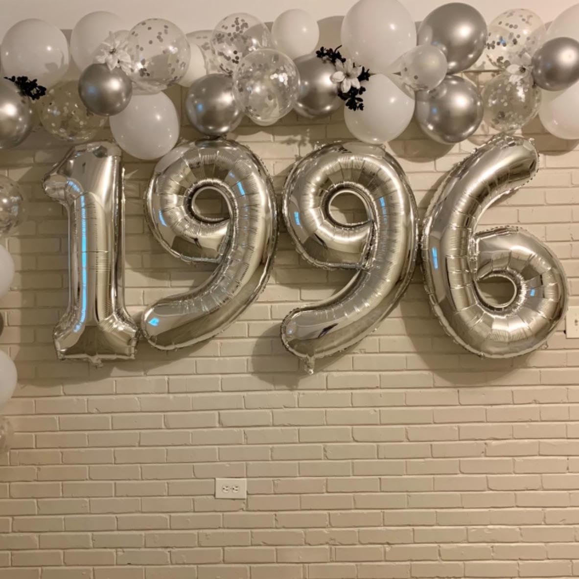 Paticool Silver Number 9 Balloon, 40 Inch Large Number Foil Mylar Balloons For 9Th Girl Boy Birthday Party Celebration Decoratio