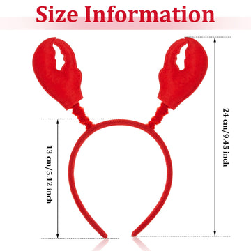 Crowye 24 Pcs Lobster Crab Headbands Red Claws Headwear Adults Ocean Costume Hats for Halloween Cosplay Summer Lobster Party