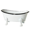 Black And White Bathtub Metal 5.5 X 2.75 Decorative Counterop Figurine