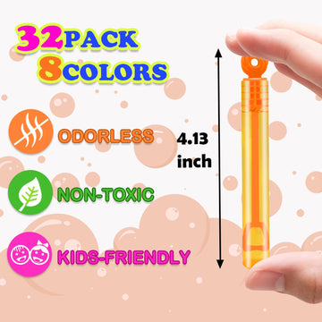 Kids Party Goodie Gift Bag Stuffer Fillers,32 Pack Mini Bubble Wand Toys,Small Halloween Pinata Birthday Party Favors Supplies F