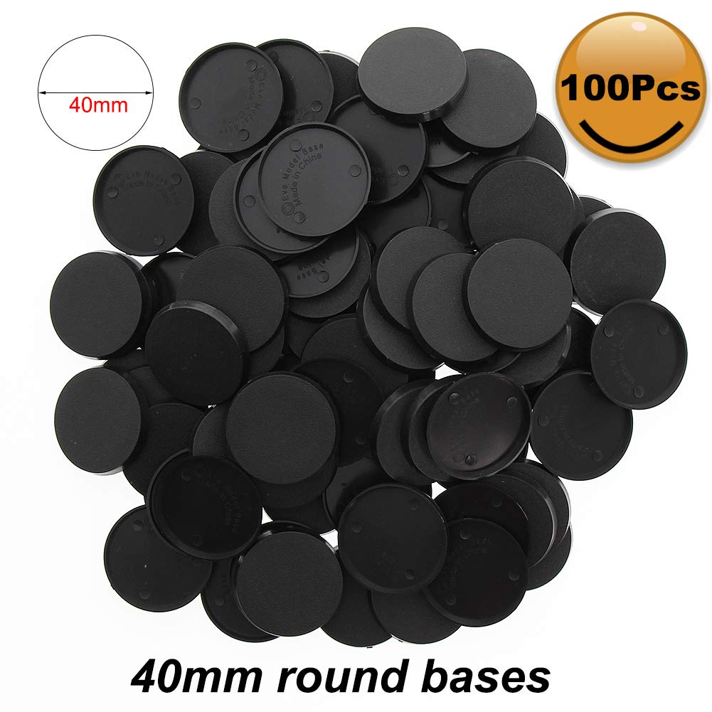 Evemodel Mb540 100Pcs Round Plastic Model Bases 40Mm Or 1.57Inch For Gaming Miniatures Or Wargames Table Games