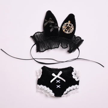 Mrwtesio Doll Clothes for Lububu 2-Piece Doll Fashion Lububu Outfits Set enhanced La Boo-Boo Doll Accessories for Boys and Girls (No Doll) (Black A)