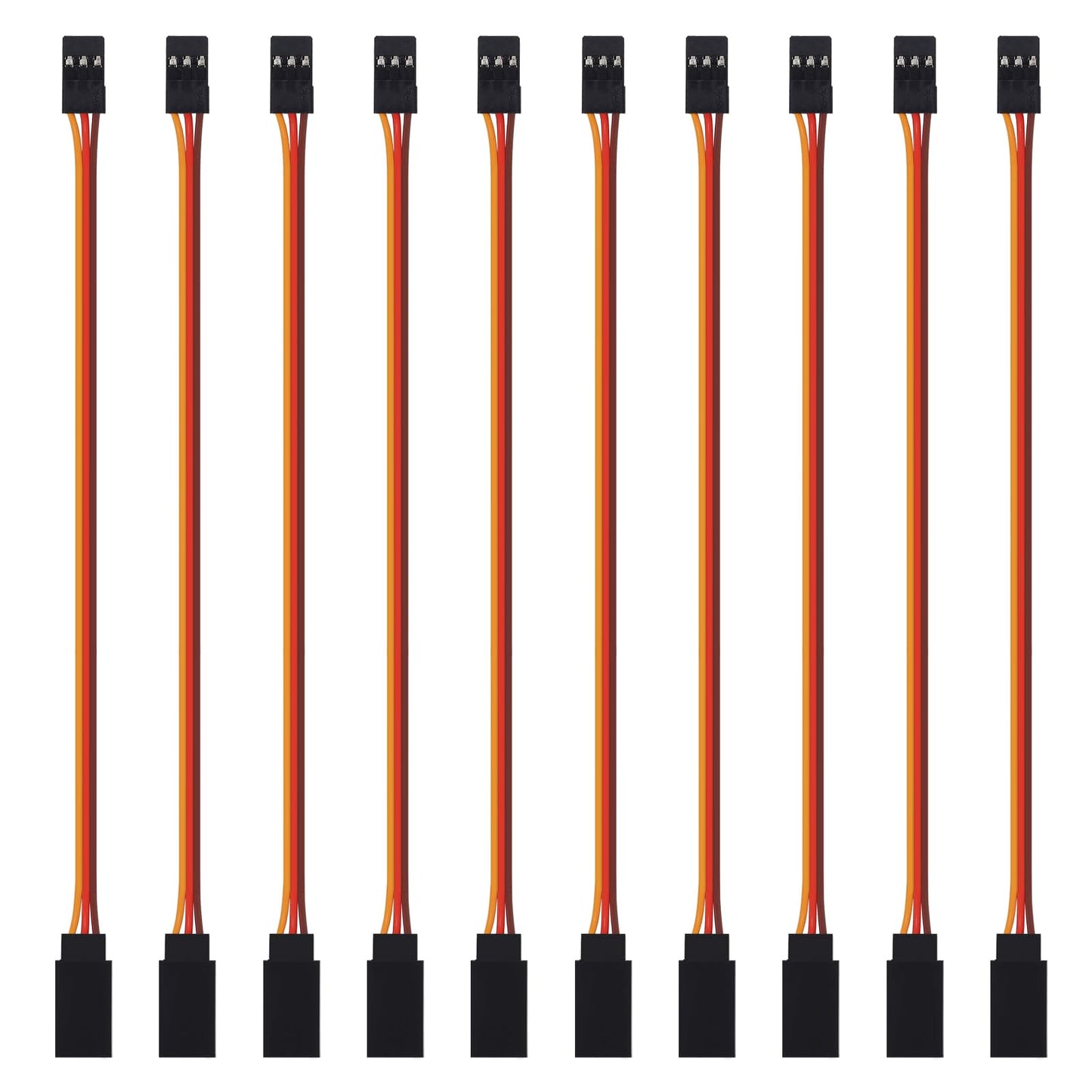 ACEIRMC 10pcs 3-Pin Servo Extension Cable Cord Female to Male Lead Wire Connector JR for RC Car Airplanes Remote Control (50cm)