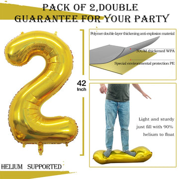 Goer Number 23 Balloons For 23Rd Birthday Party Decorations,42 Inch Jumbo Foil Helium 32 Balloons For 32Nd Birthday Party Decoration (Gold)