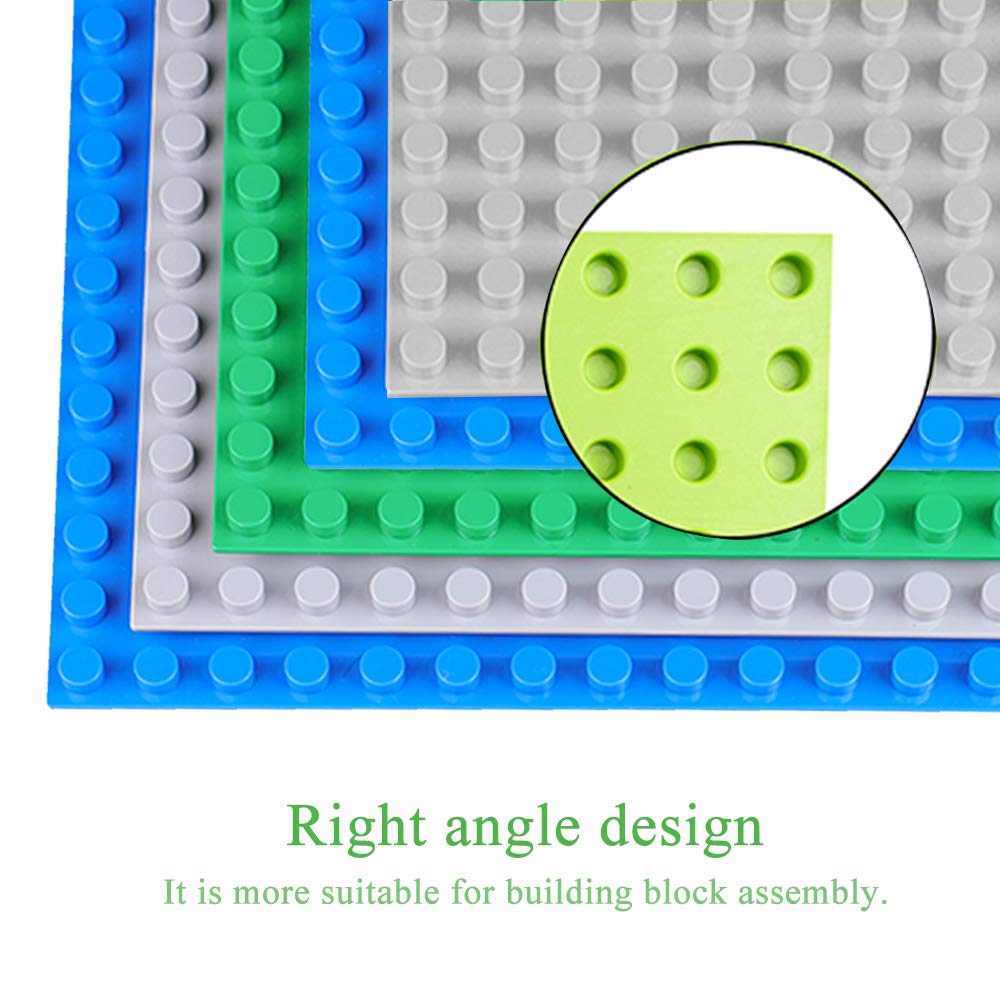 Jnzong 6 Pack Classic Baseplates Building Base Plates For Building Bricks 100% Compatible With Major Brands-Baseplates 10'' X 10