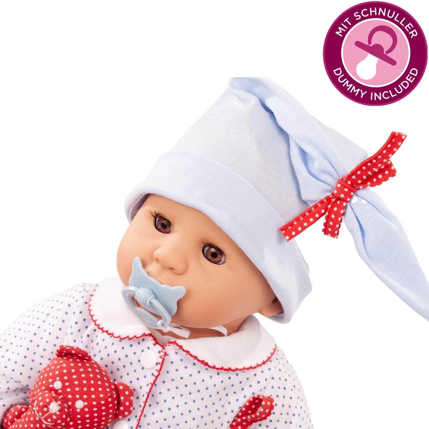 Gotz Cookie 19'' Soft Baby Boy Doll With Brown Sleeping Eyes & Accessories For Ages 3 And Up