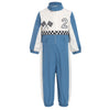 Ibtom Castle Toddler Boys Girls 2Nd Birthday Outfits: Halloween Race Car Driver Costume Long Sleeve Romper Halloween Racer Jumpsuit Cake Smash Role Play Dress Up Party Supplies Blue-2 18-24 Months