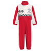 Ibtom Castle Toddler Boys Girls 2Nd Birthday Outfits - Kids Race Car Driver Clothes Long Sleeve Romper Racer Jumpsuit Racing Suit Cake Smash Role Play Dress Up Party Supplies Red Two 18-24 Months