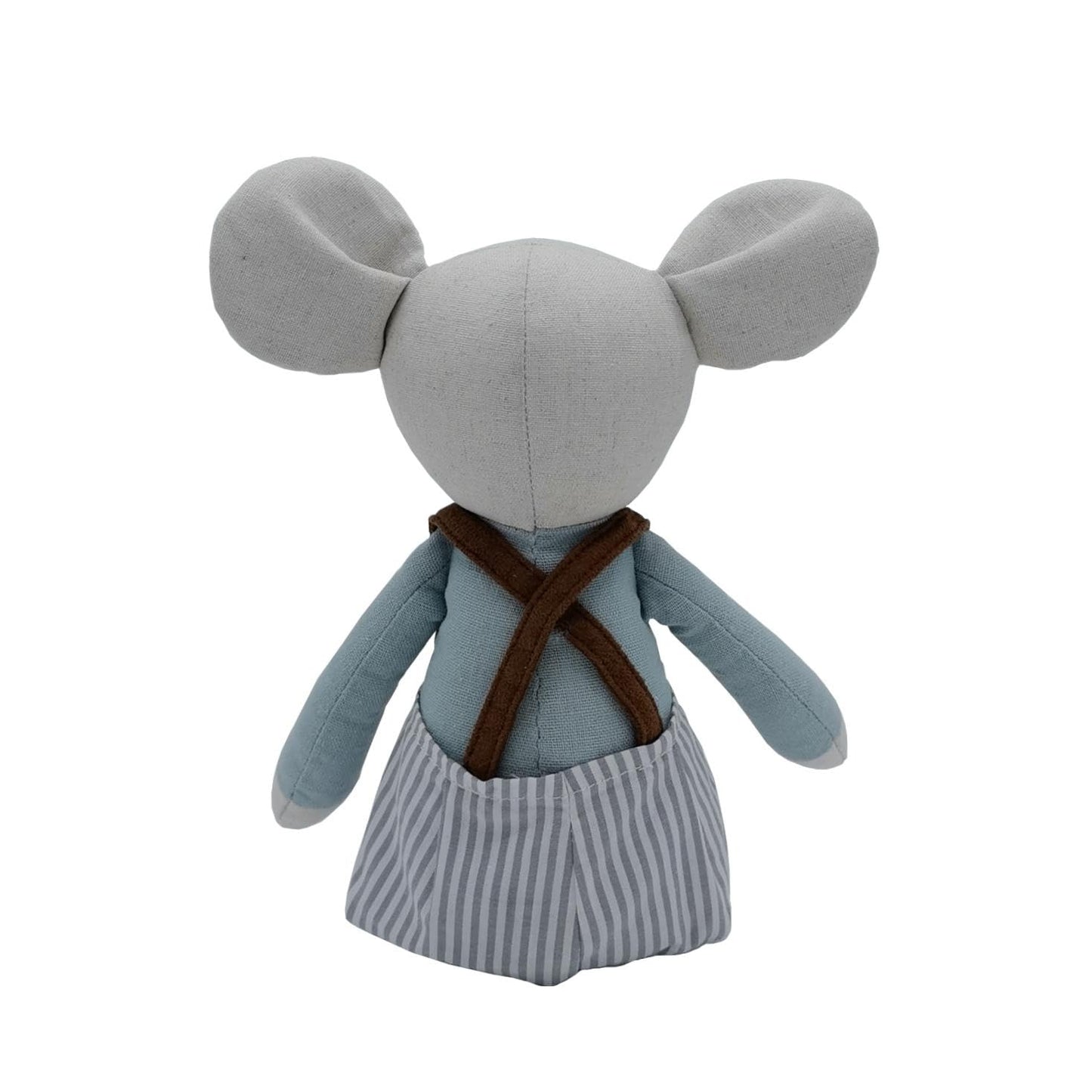 Mikee Fluffie Stuffed Animal Mouse - 15.7" Gray Plush Rat with Backpack Pants - Cute Gift for Girls, Birthday & Easter