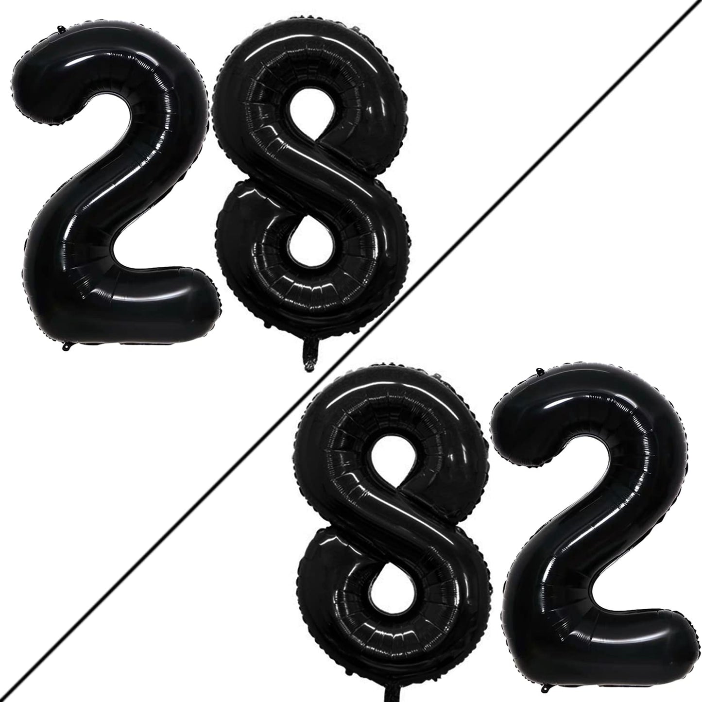Goer Number 28 Balloons For 28Th Birthday Party Decorations,42 Inch Jumbo Foil Helium 82 Balloons For 82Nd Birthday Party Decoration (Black)