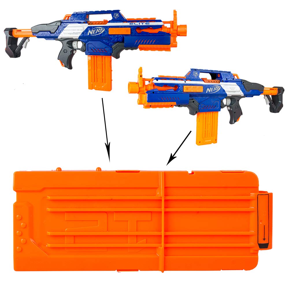 Flip Clip Upgrade Kit, 2 Pack 12-Dart Quick Reload Clip With 30 Dart Refill Pack For Nerf N-Strike Elite Series (Orange)