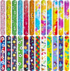 POPLAY 48PCS Kids Slap Bracelets, Slap Wristbands Bulk Tie Dye Bracelets Dinosaurs Mermaid Space Galaxy for Party Favors Classro