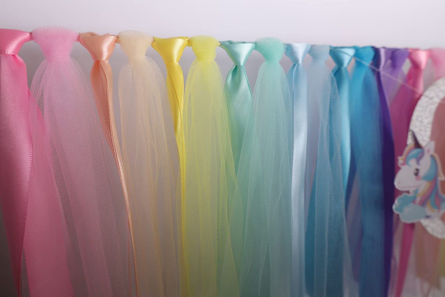 Unicorn Highchair Banner Decoration For Baby - 1St First Birthday Banner, High Chair Fabric Garland Party Supplies, Red Orange Y