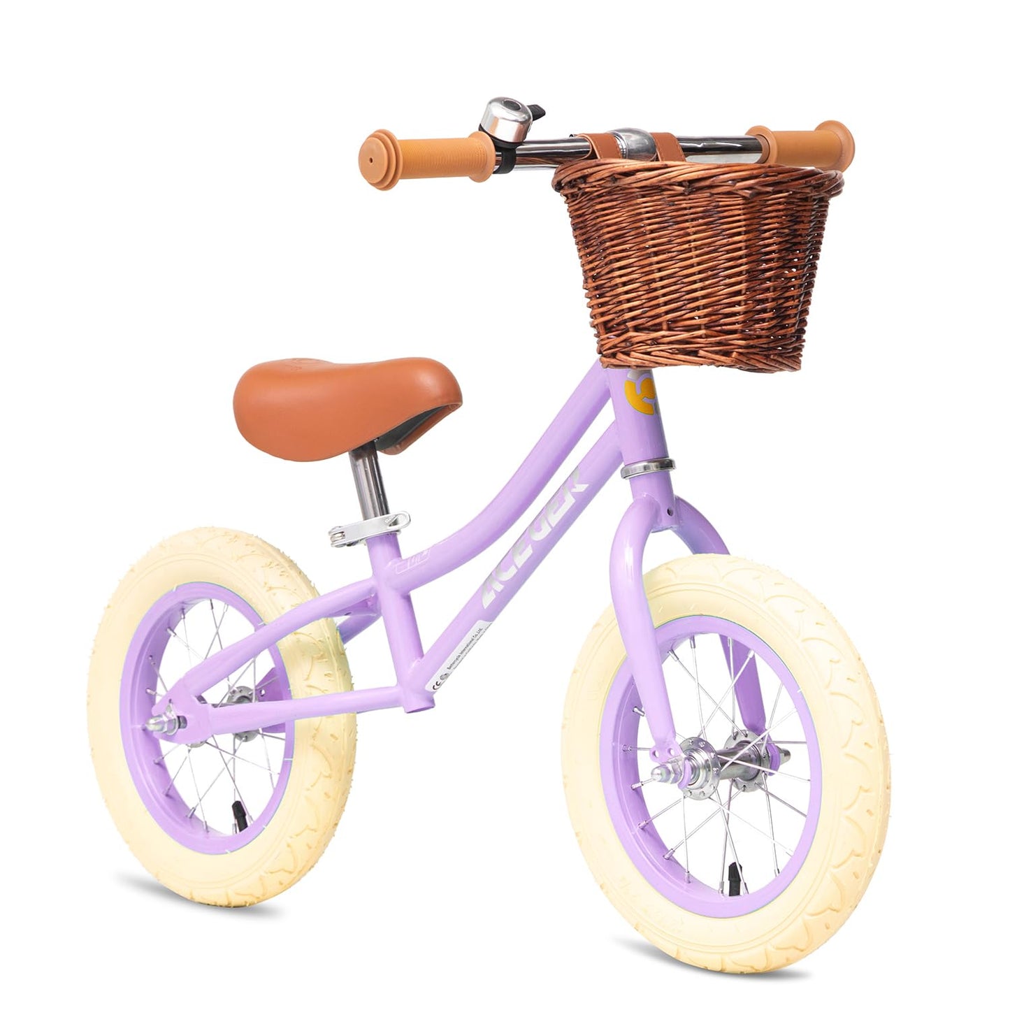 Aceger 12' Kids Balance Bike With Basket, No Pedal Toddler Bicycle For Early Learning Leg Strength And Steady Balancing, Durable Frame&Tool-Free Adjustable Seat, Gift Bike For 2-5 Kids