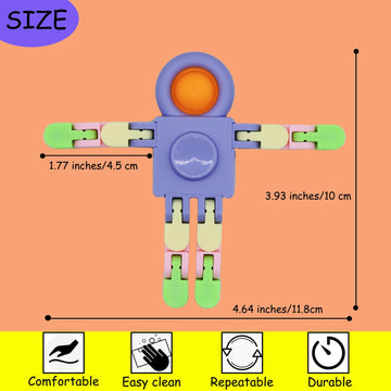 8 Pack Pop Fidget Spinner, Deformable Fidget Spinners For Kids, Wacky Tracks Fidget Toys, Diy Chain Robot Fingertip Toy For Good