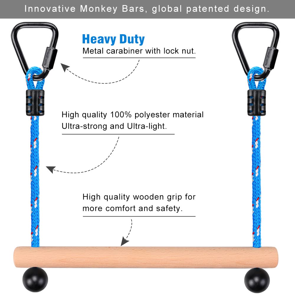 Benelabel 2 Ninja Monkey Bars Obstacle, Obstacle Course Bars, Outdoor Play Set, Obstacle Course For Training Equipment, Great Fo